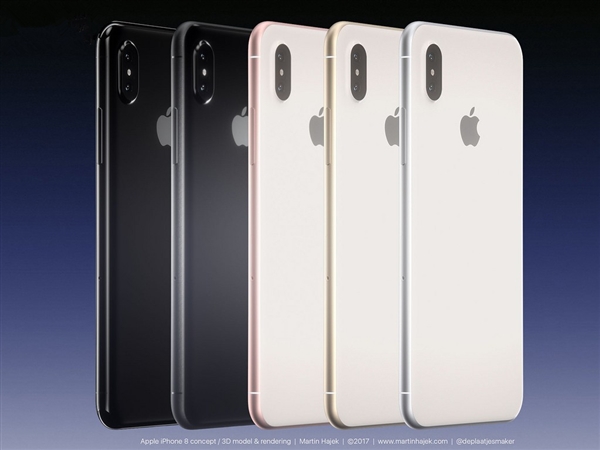 iPhone 8靠谱渲染：全部配色集齐、白色版正面大亮